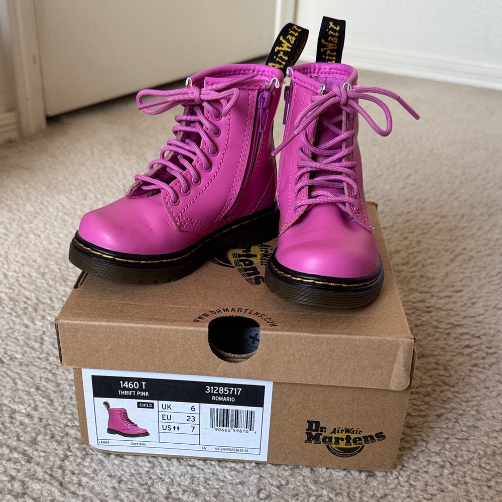 Dr. Martens Toddler Fuchsia Combat Boots